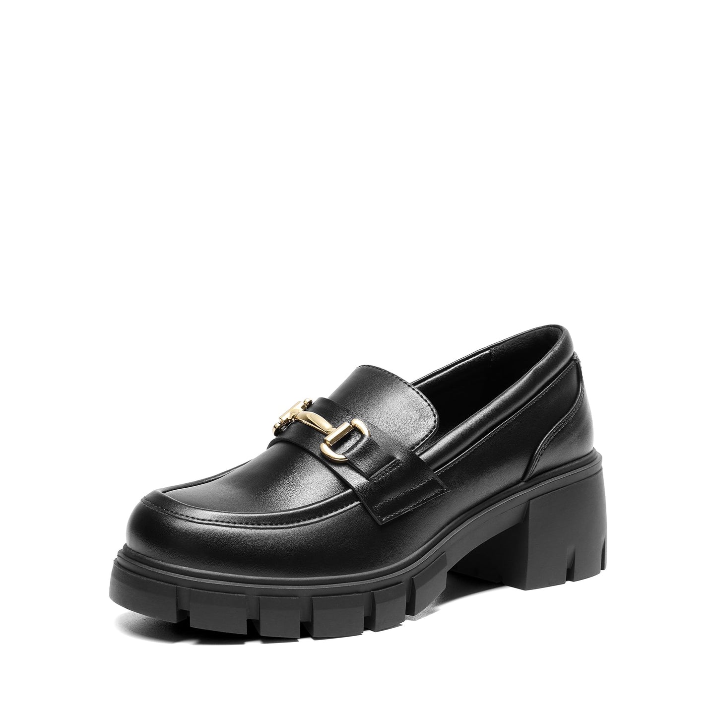 Women's Platform Chunky Loafers Slip-On Dress Shoes