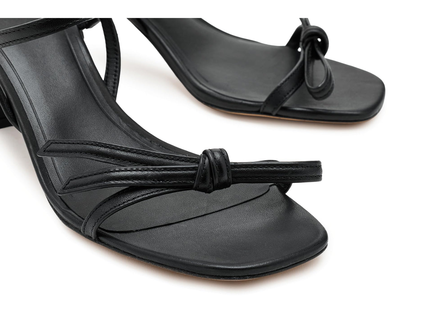 Loop Smooth Leather Block Heel Sandals Women Kate Spade Minimal