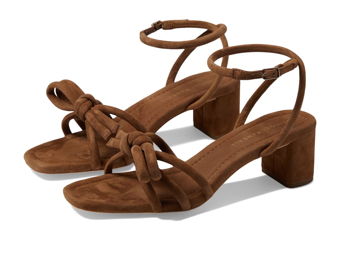 Mikel Bow Mid Heel Leather Sandals Women Minimal
