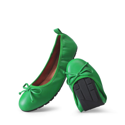 Women's Foldable Ballet Flats Bowknot Round Toe Slip-On Shoes