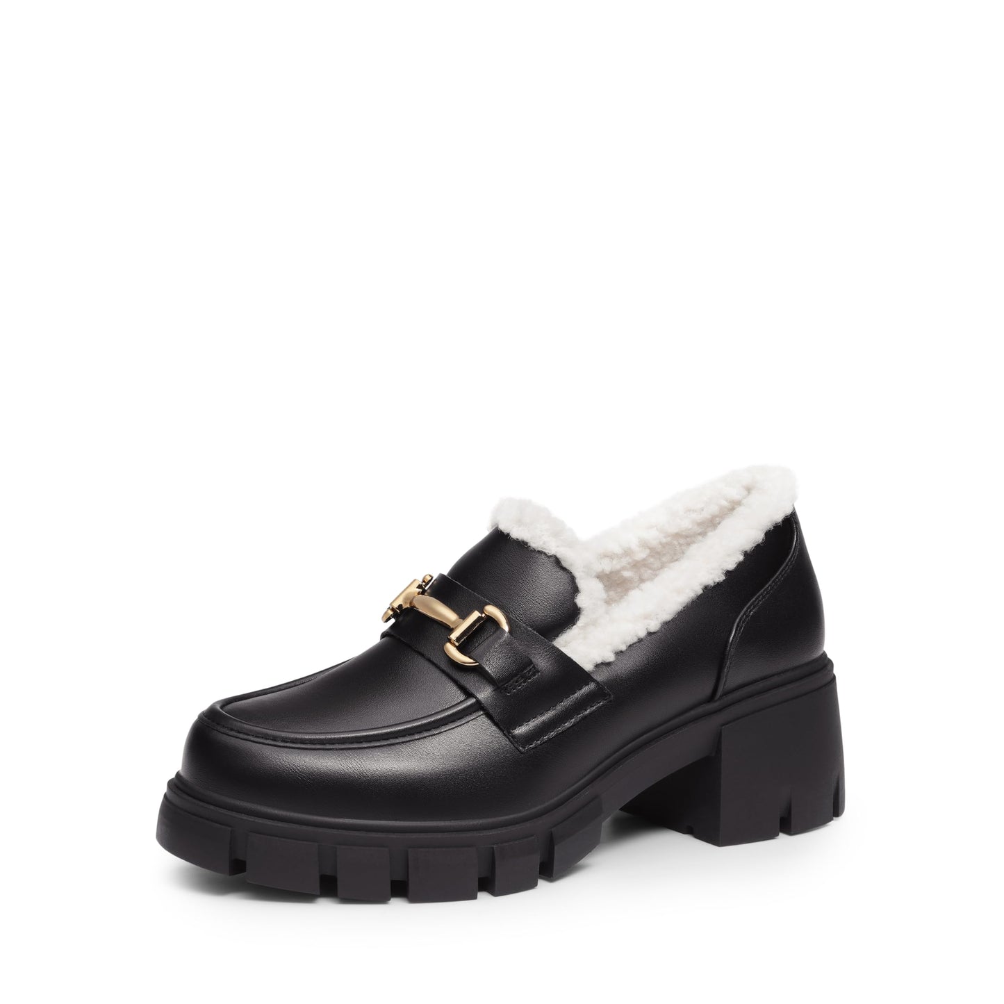Women's Platform Chunky Loafers Slip-On Dress Shoes