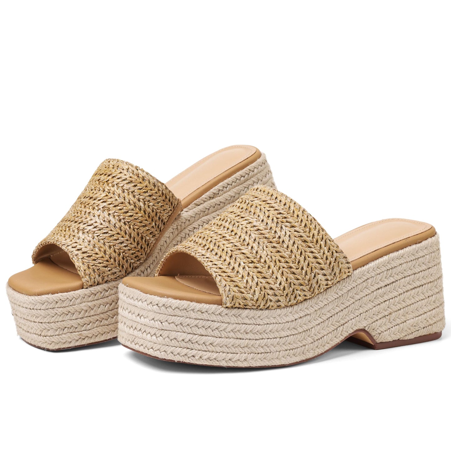 Platform Espadrille Wedge Slide Sandals Women Open Toe Minimal