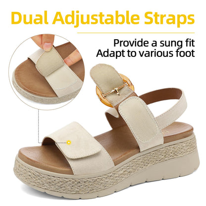 Women's Espadrille Platform Wedge Sandals Arch Support Shoes