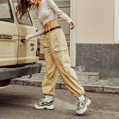 Chunky Leather Platform Sneakers Women Lace Up Casual Minimal