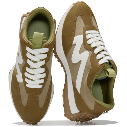 Memory Foam Lace Up Sneakers Women Lightweight Non Slip Casual