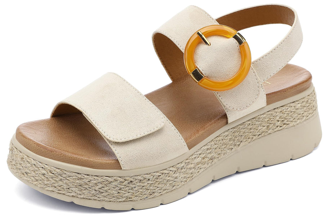 Women's Espadrille Platform Wedge Sandals Arch Support Shoes