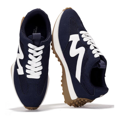 Memory Foam Lace Up Sneakers Women Lightweight Non Slip Casual