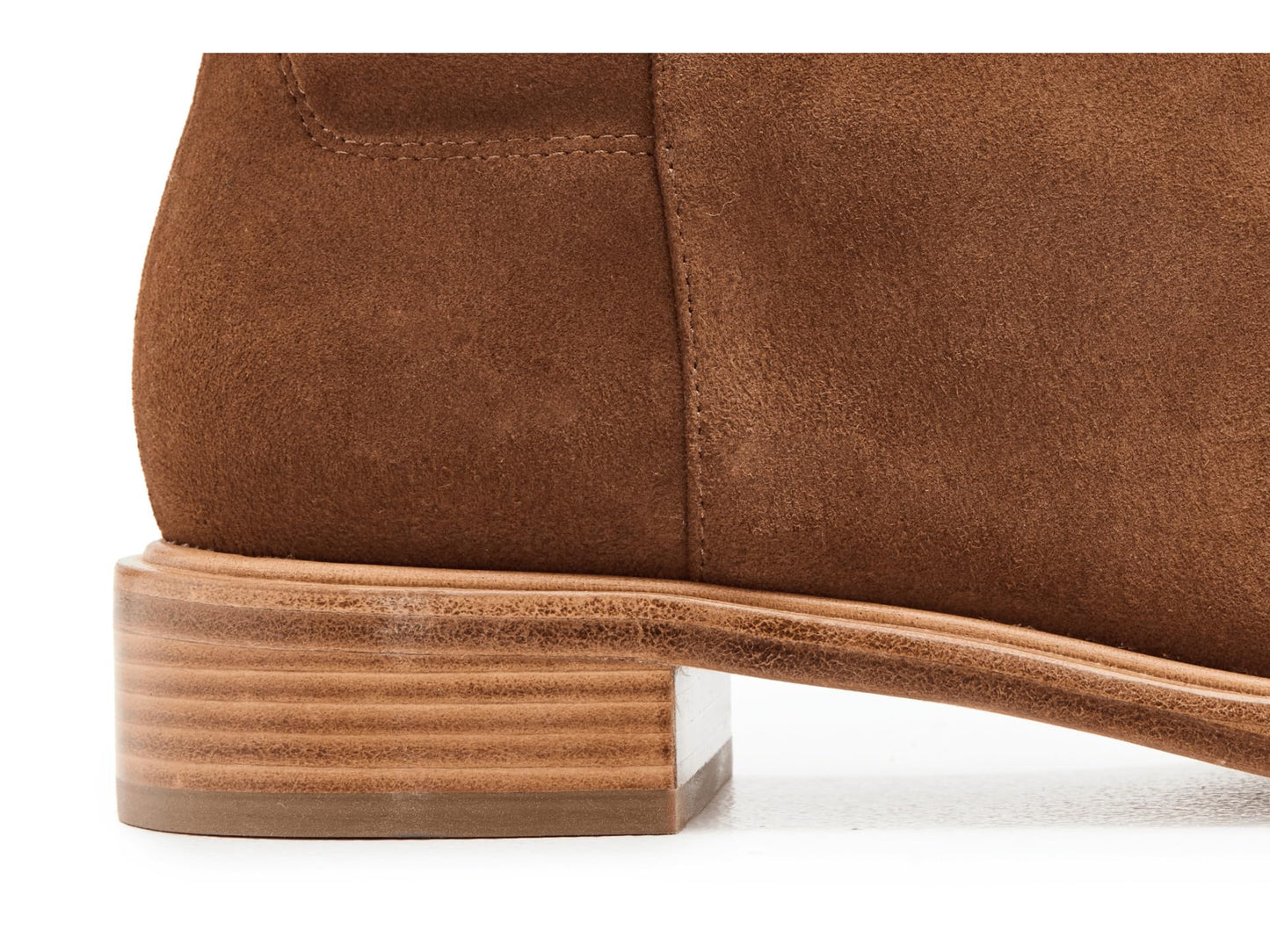 Stretch Knee High Leather Boots Women Block Heel